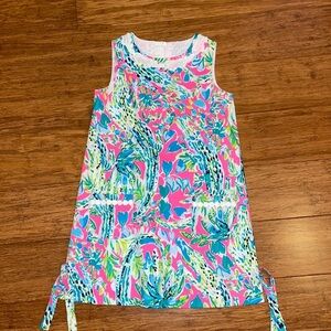 Little Lilly Classic Shift dress size 10 Multi Snap Back print alligator trim